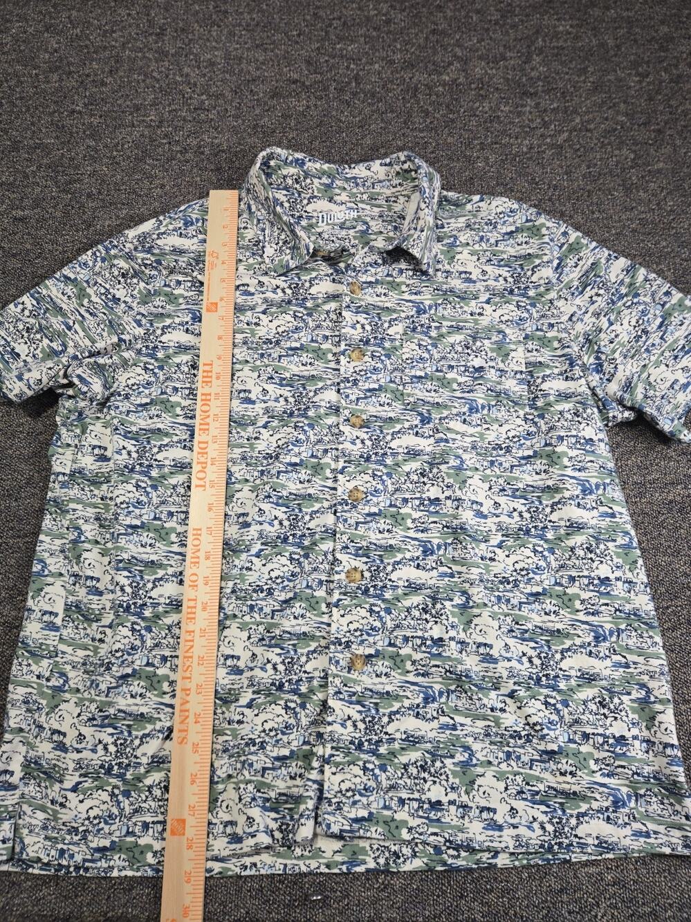 Duluth Trading Co Shirt Mens XL Multi Scenic Print Cotton Short Sleeve Button